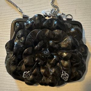 BRIGHTON ROSELIE FLOWER SHINE - GREEN OLIVE COIN BAG